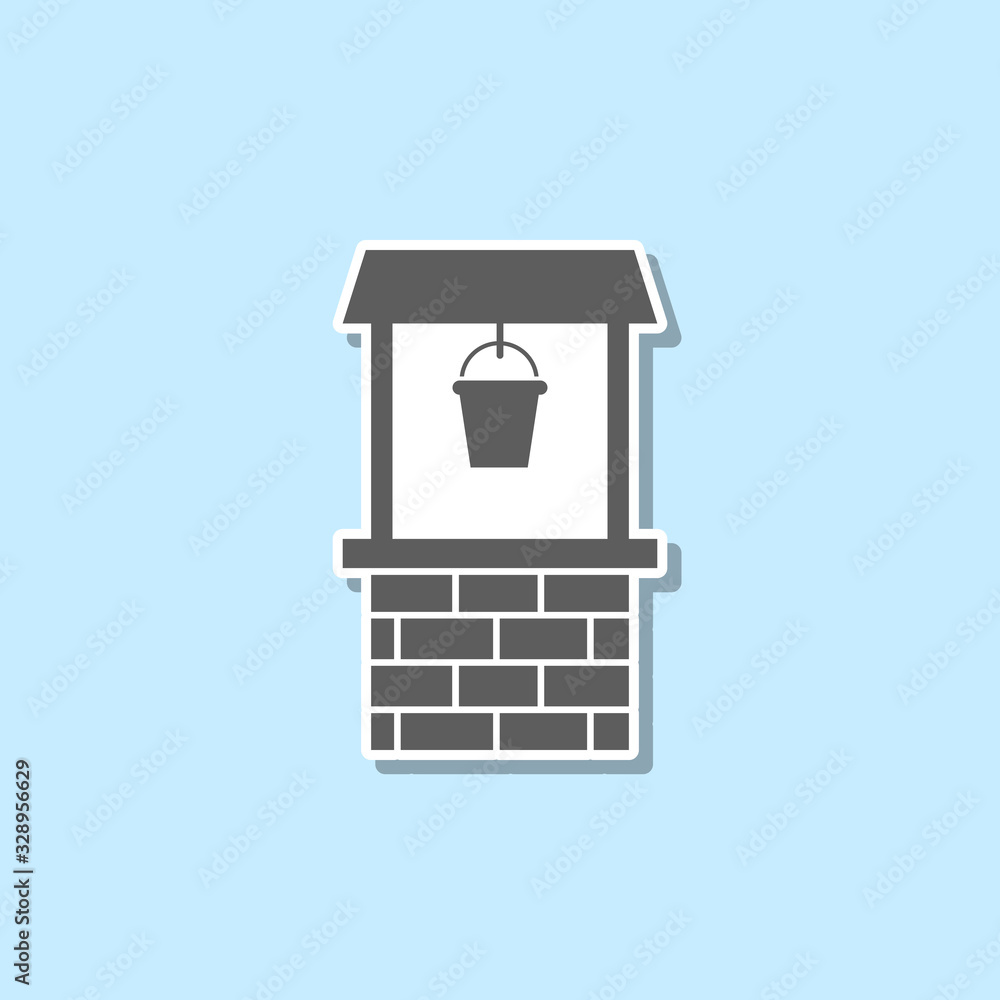 Poster well sticker icon. simple thin line, outline vector of web icons for ui and ux, website or mobile ap