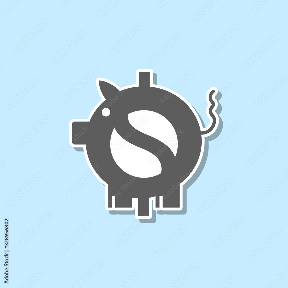 Aufkleber money box sticker icon. simple thin line, outline vector of web icons for ui and ux, website or mobi