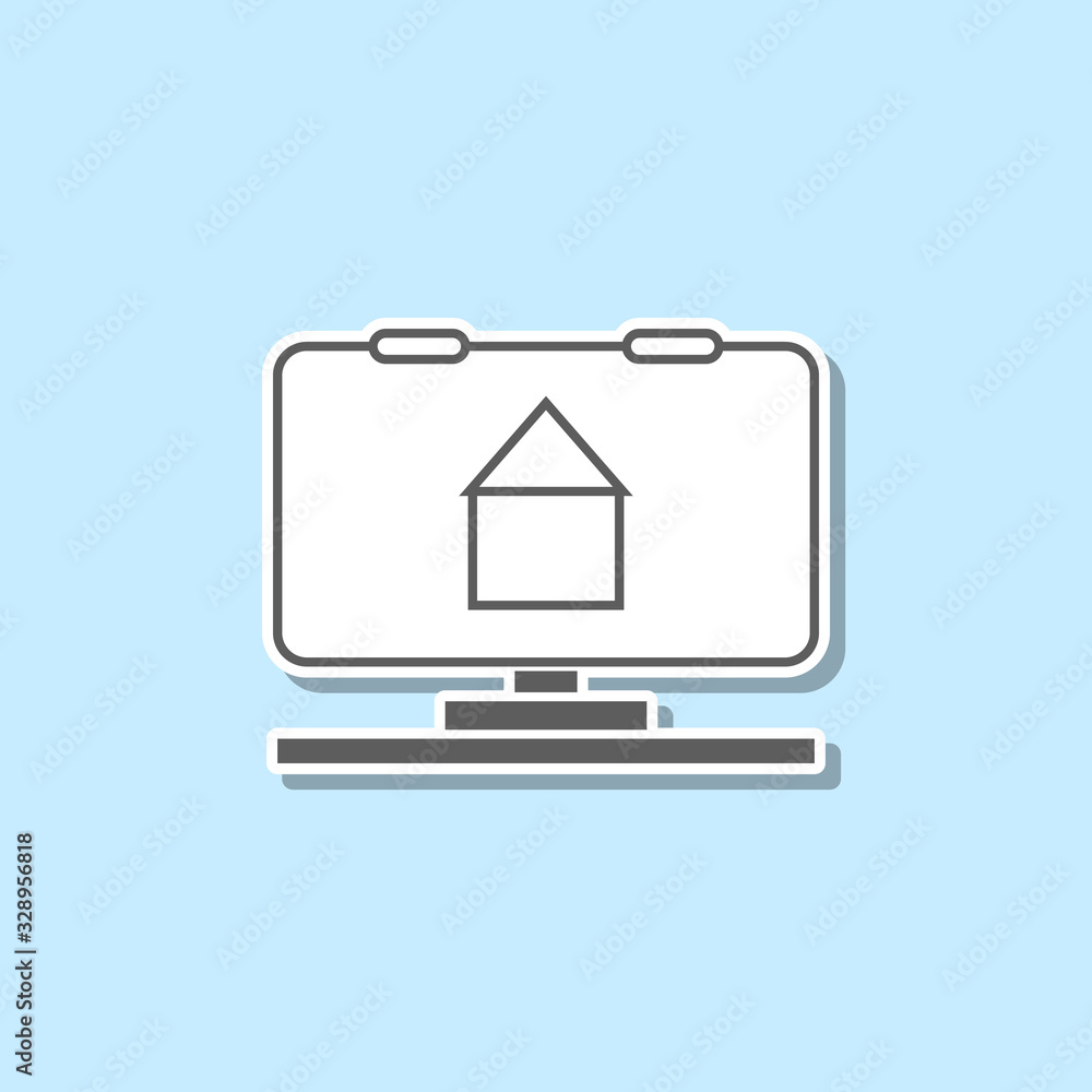 Poster house plan on the blackboard sticker icon. simple thin line, outline vector of web icons for ui and 