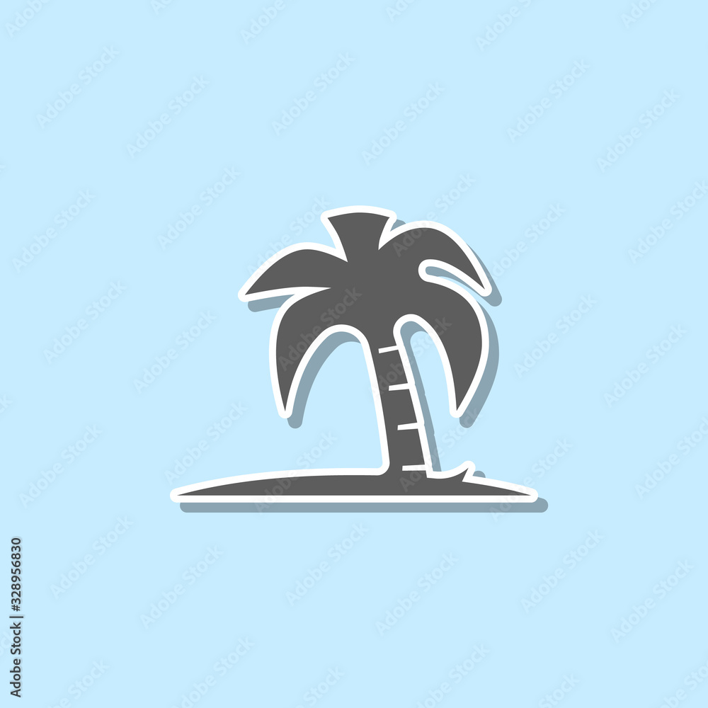 Poster palm sticker icon. simple thin line, outline vector of web icons for ui and ux, website or mobile ap