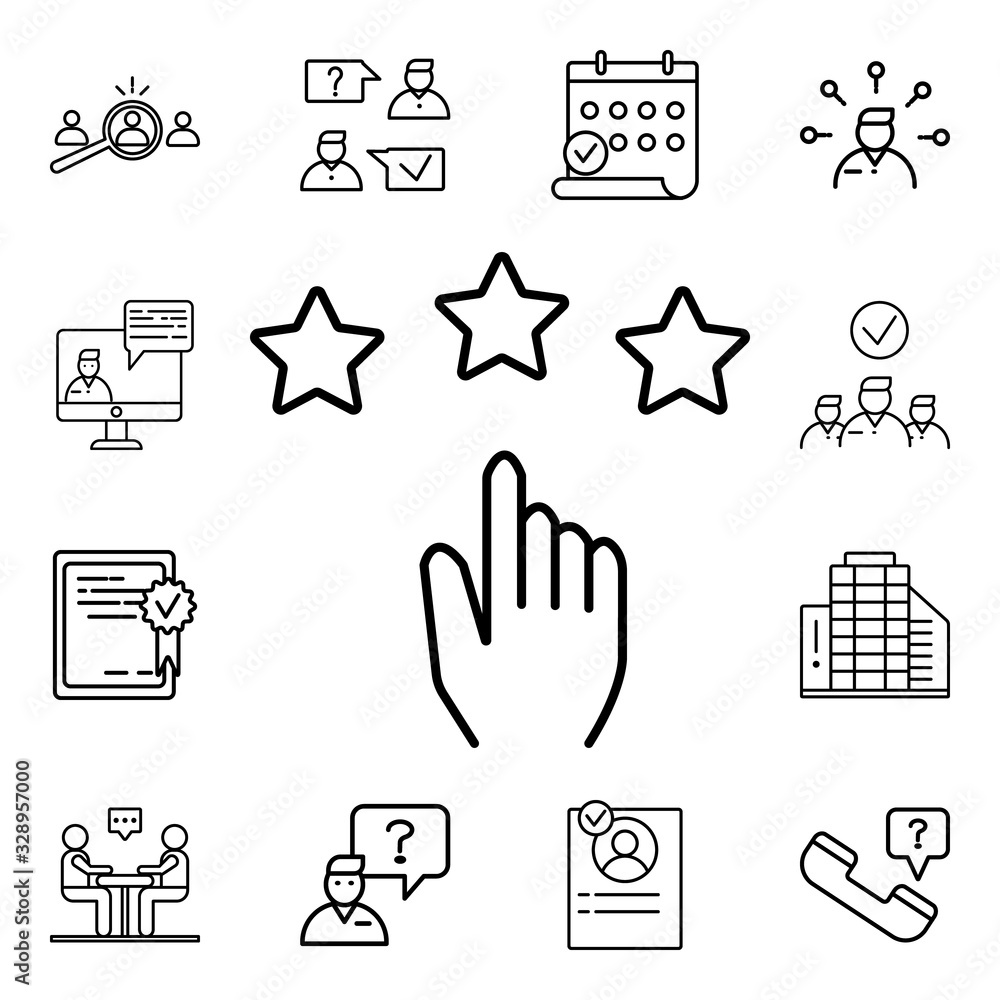 Poster selection of ratings icon. detailed set of interview icons. premium quality graphic design. one of t