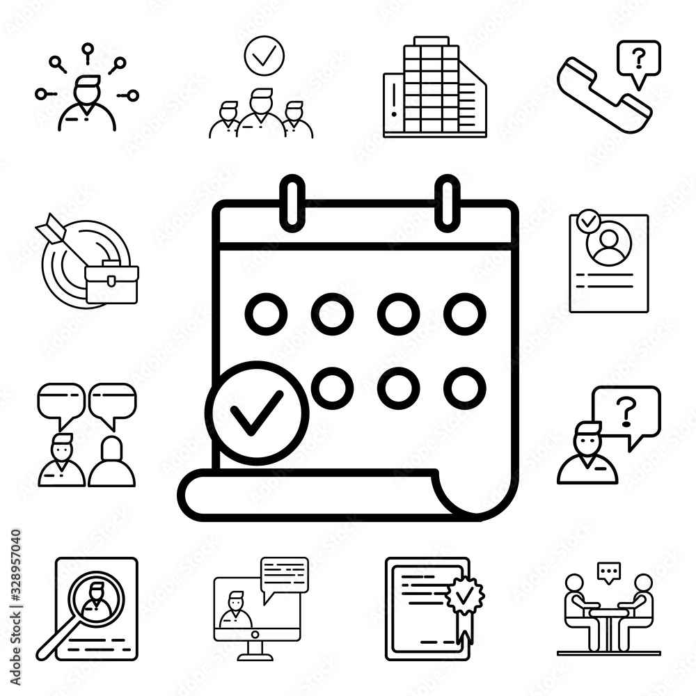 Poster marked date in calendar icon. detailed set of interview icons. premium quality graphic design. one o