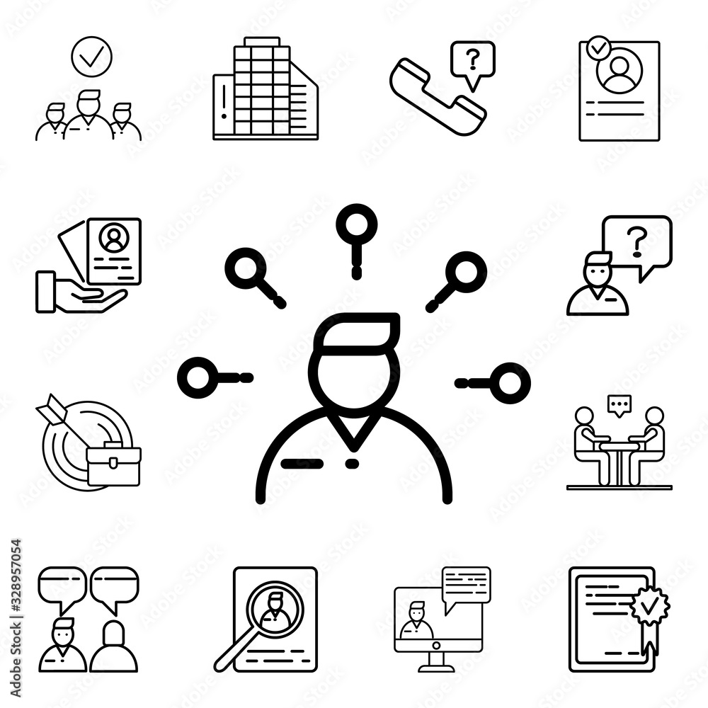 Poster ideas of employee icon. detailed set of interview icons. premium quality graphic design. one of the 