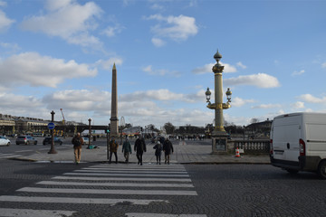 Paris, France : la place de la Concorde et l'obélisque.