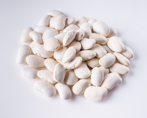 fresh organic natural beans on a white background