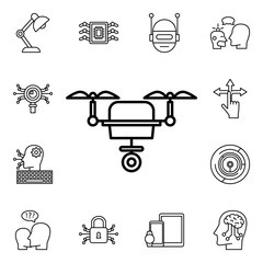 Smart drone camera icon. Detailed set of artifical icons. Premium quality graphic design. One of the collection icons for websites, web design, mobile app