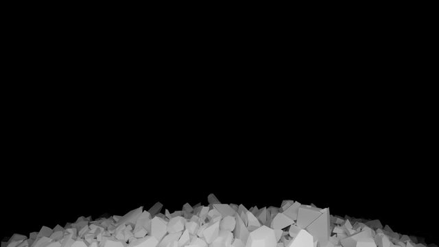 A broken, crumbling, cracking, exploding wall. Perfect for showing a logo or switching between shots. Look to my profile to find another similar video.