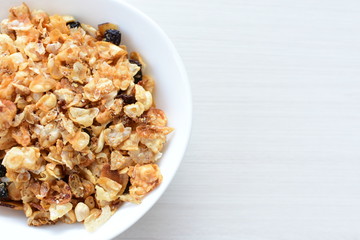soja, coconut, peanuts, honey, flakes, granola, delicious, oat, vegan, ingredient, seed, cereal, sweet, nutrition, snack, natural, organic, healthy, grain, food, muesli