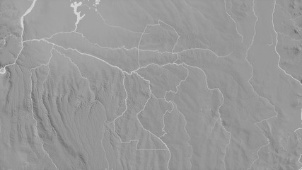 Kasaï, Democratic Republic of the Congo - outlined. Grayscale