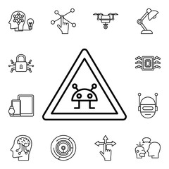 Forbidden alien icon. Detailed set of artifical icons. Premium quality graphic design. One of the collection icons for websites, web design, mobile app on white background