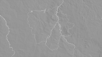 Kasaï-Oriental, Democratic Republic of the Congo - outlined. Grayscale