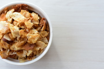 soja, coconut, peanuts, honey, flakes, granola, delicious, oat, vegan, ingredient, seed, cereal, sweet, nutrition, snack, natural, organic, healthy, grain, food, muesli