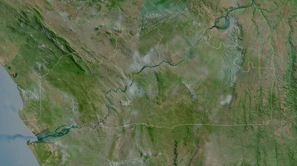 Kongo-Central, Democratic Republic of the Congo - outlined. Satellite