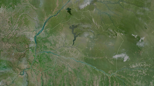 Ma&iuml;-Ndombe, Democratic Republic of the Congo - outlined. Satellite