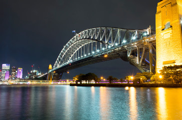 Sydney Harbour Bridge at night, Vivid Sydney, Australia