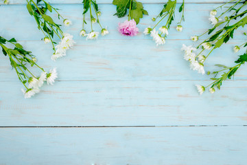 Beautiful gerbera flower border with copy space