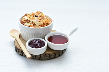 soja, coconut, peanuts, honey, flakes, granola, delicious, oat, vegan, ingredient, seed, cereal, sweet, nutrition, snack, natural, organic, healthy, grain, food, muesli