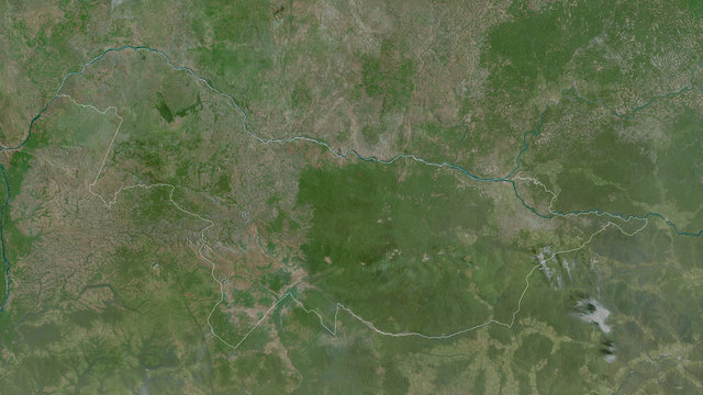 Nord-Ubangi, Democratic Republic of the Congo - outlined. Satellite