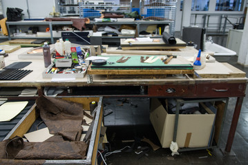 Werkstatt einer Ledermanufaktur