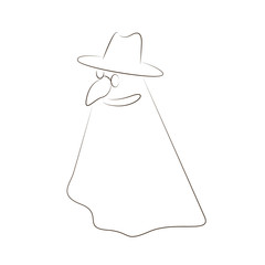 ghost abstract vector illustration contour 