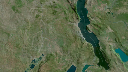 Tanganyika, Democratic Republic of the Congo - outlined. Satellite