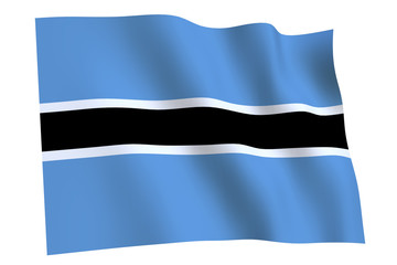 Botswana Flag waving