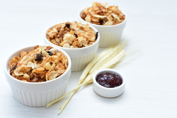 soja, coconut, peanuts, honey, flakes, granola, delicious, oat, vegan, ingredient, seed, cereal, sweet, nutrition, snack, natural, organic, healthy, grain, food, muesli