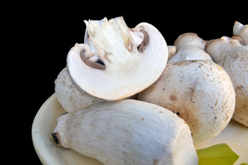 Fototapeta premium assorted mushrooms isolated on black background