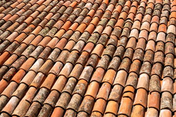 Detail of repetitive patterns of terracotta tiles