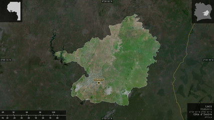 Lacs, Côte d'Ivoire - composition. Satellite