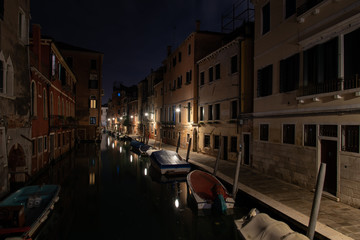 Fototapeta na wymiar Cannaregio District at Night, Venice/Italy