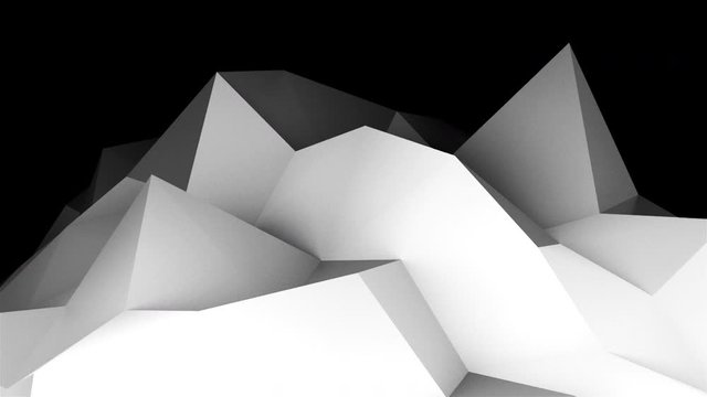 Simple low polygonal surface with edges, computer generated modern abstract background, 3d rendering