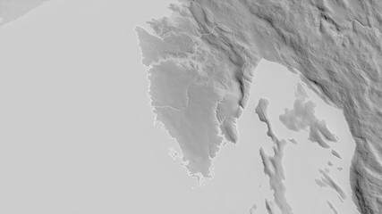 Istarska, Croatia - outlined. Grayscale