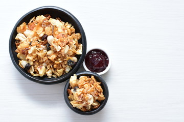 peanuts, soya, coconut, honey, flakes, granola, seeds, nutrition, nuts, grain, vegetarian, oatmeal, fruit, sweet, meal, snack, organic, food, cereal, healthy, breakfast