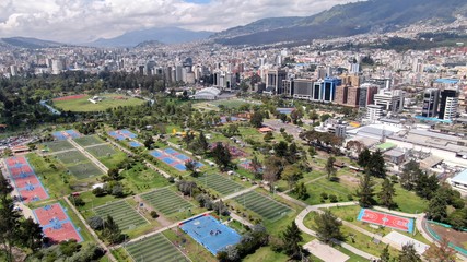 Fototapeta na wymiar Carolina Park aerial view Quito Ecuador