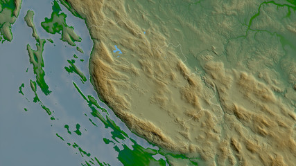 Licko-Senjska, Croatia - outlined. Physical