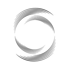 Radial black vector speed lines in circle form. Geometric shape. Vector illustration. Trendy design elements for frames, web pages, prints, template, tattoo, logo, background and textile pattern