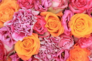 Pink Orange wedding flowers