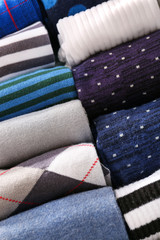 Different cotton socks as background