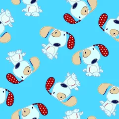 Sierkussen Schattige baby hond patroon vectorillustratie. © eylul_design