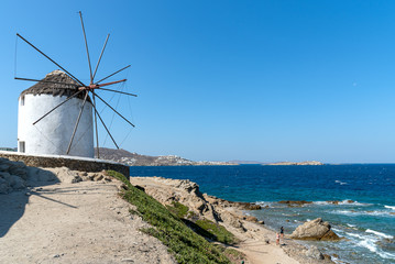 Chora village ( Windmill ) - Mykonos Cyclades island - Aegean sea - Greece.