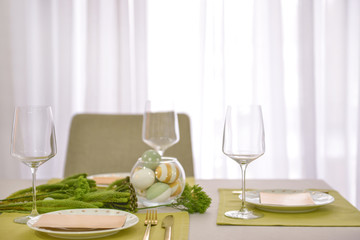 Beautiful table setting for Easter celebration
