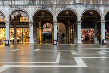 The St. Mark's Square in Venice during Rainy Weather and Aqua Alta, Venice/Italy