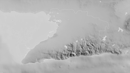 Granma, Cuba - outlined. Grayscale