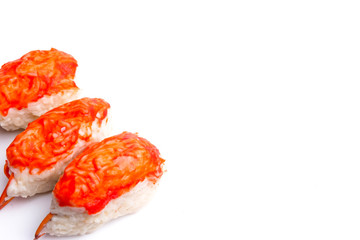 Stuffed crab claw with copyspace 