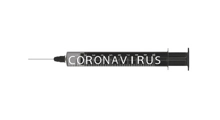 coronavirus vaccine. corona virus vaccine syringe isolated