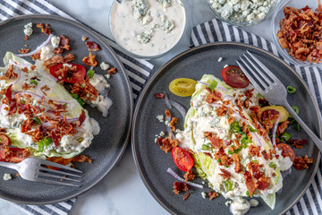 Lettuce wedge salad with blue cheese dressing