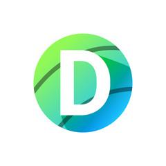 Modern circle logo initial D vector