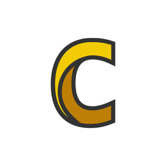 Golden logo initial C vector