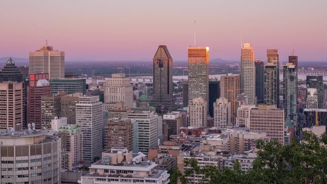 Downtown Montreal Sunset Timelapse 001